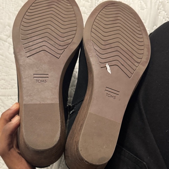 NEW TOMS Sadie Black Wedge Ankle Boots size 8 - Picture 5 of 11